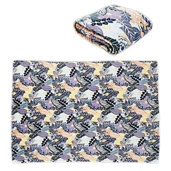 Vera Bradley Fleece Throw Blanket Palm Floral 80x50 NEW Mod Flowers Tropical - Picture 3 of 12